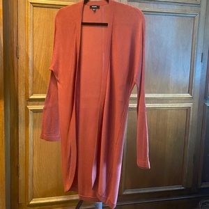 Rust Colored Open-Front Cardigan
